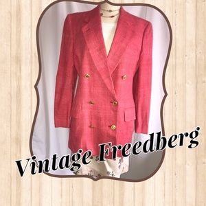 Vintage Freedberg coral double breasted blazer T1